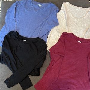 4 Old Navy everywear long sleeve shirts.